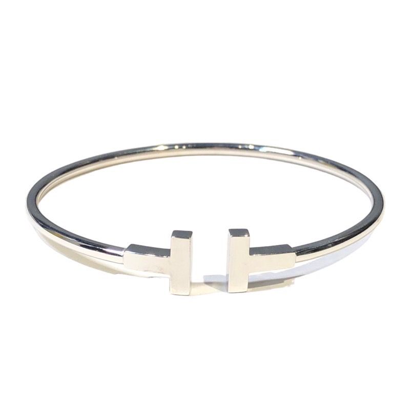 ティファニー TIFFANY&CO Tワイヤー ブレス 750WG ミディアム K18WG ...