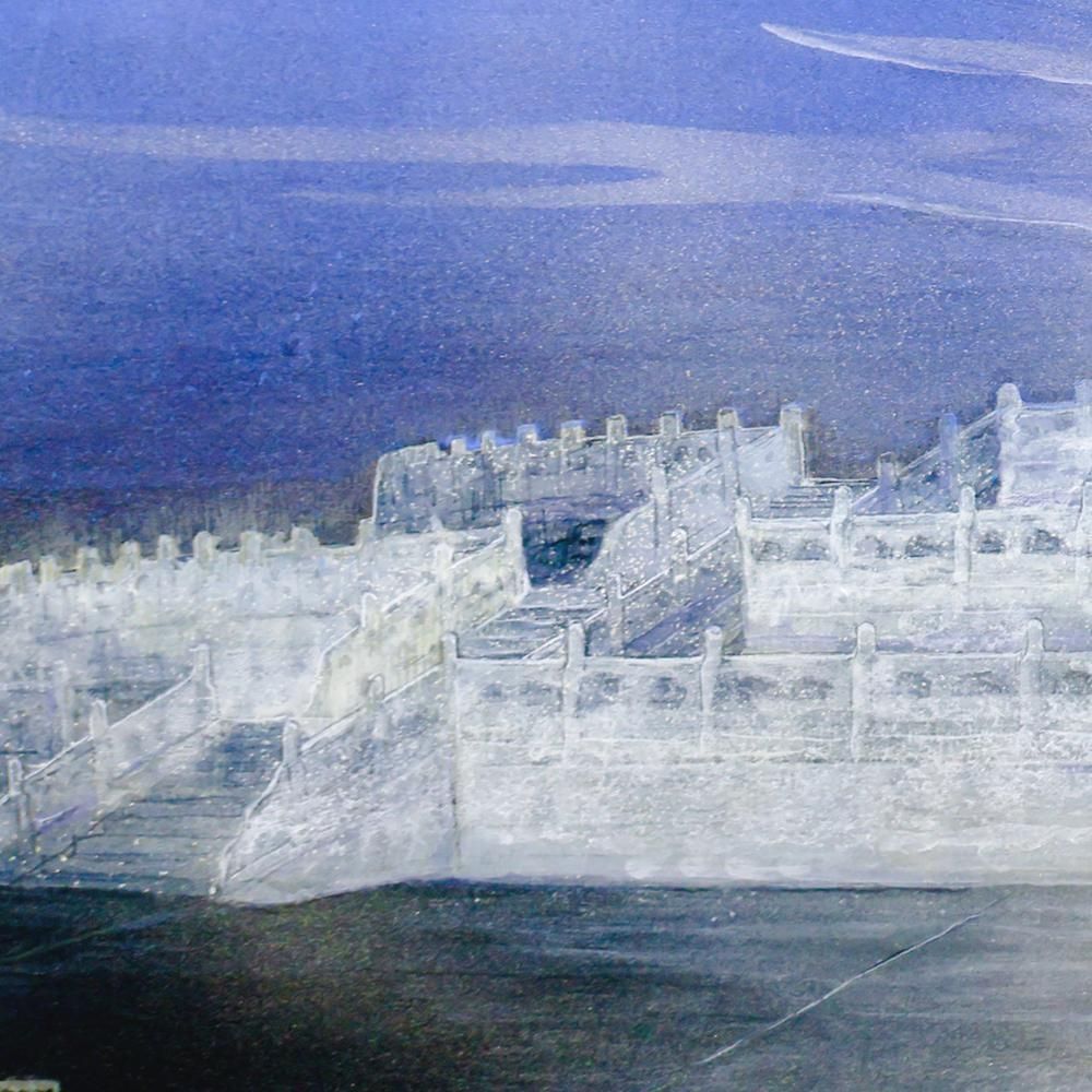 前田正憲、【龍門石窟（廬舎那仏）】、希少な額装用画集画、新品高級額 額装付 前田正憲、【龍門石窟（廬舎那仏）】、希少な額装用画集画、新品