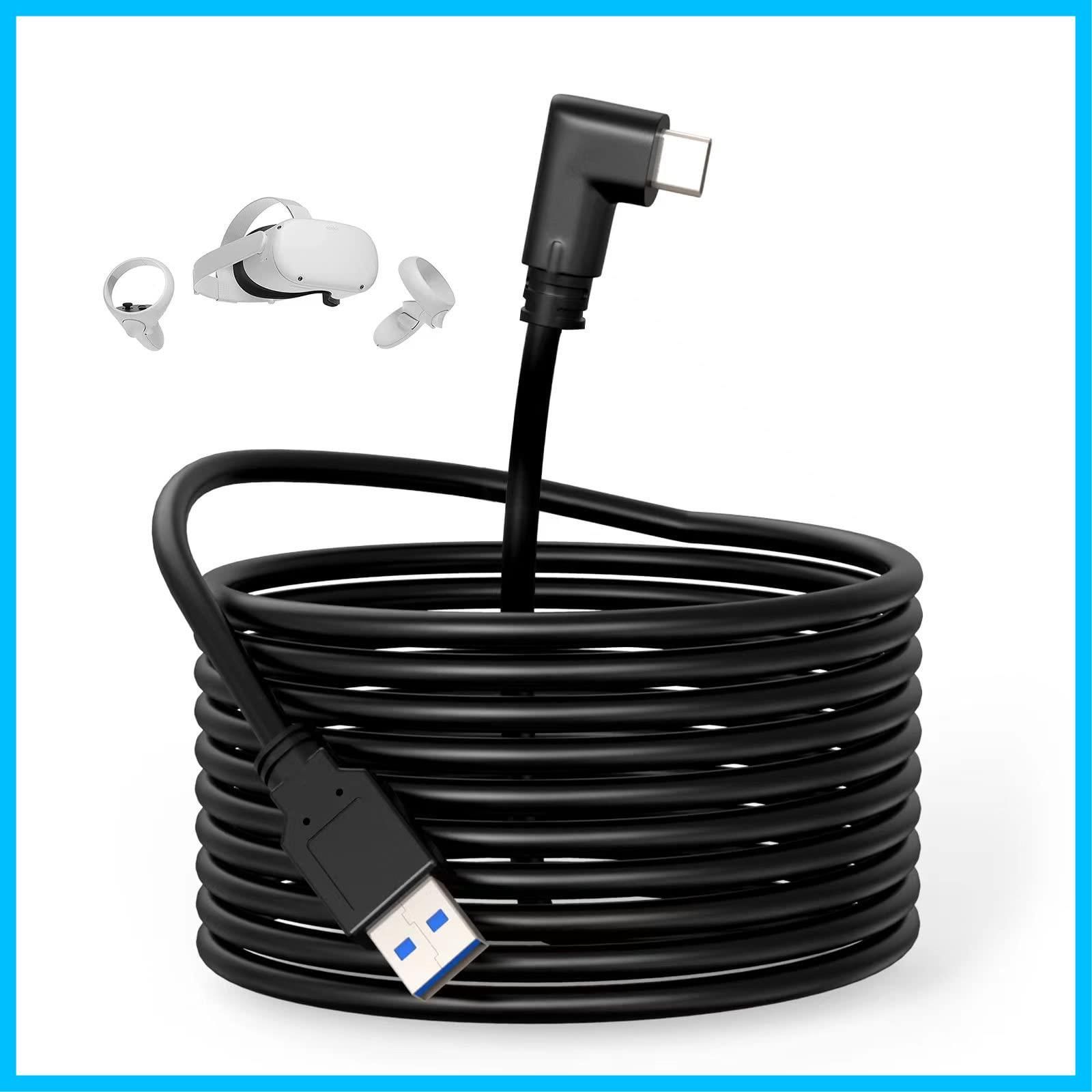 【新着商品】Type C ケーブル USB-C u0026 USB-Aタイプc 充電 ケーブル【4m】 Oculus Link 対応用 ケーブル 4メートル クエスト2 【4メートル】USB リンクケーブル USB 3.2 Type-c L字 90度オキュラス クエス