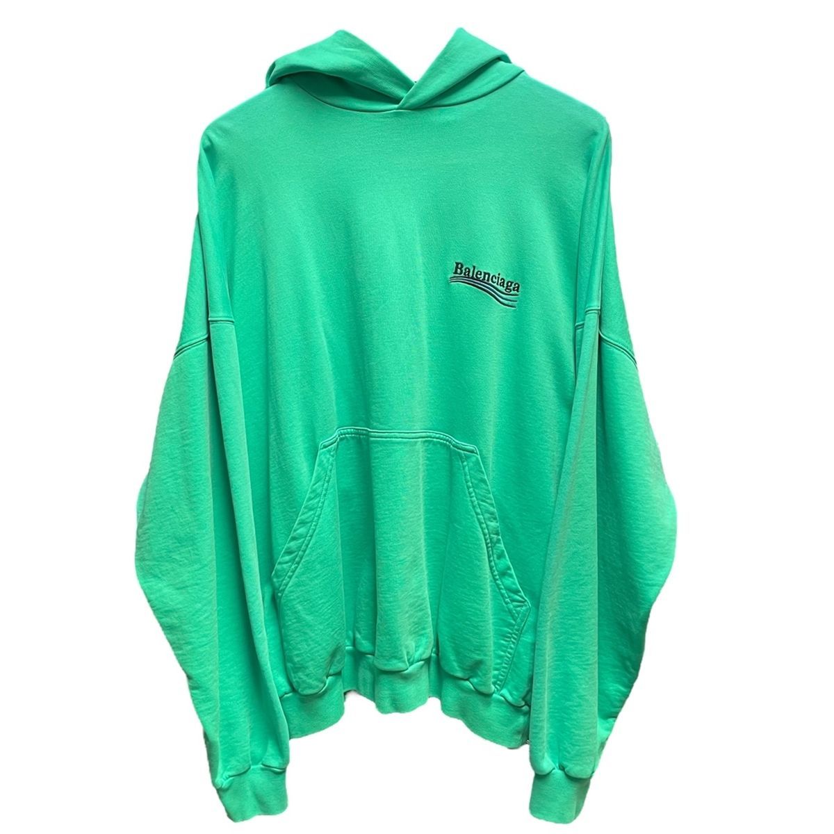 中古】 BALENCIAGA バレンシアガ ロゴプリント プルオーバーパーカー 