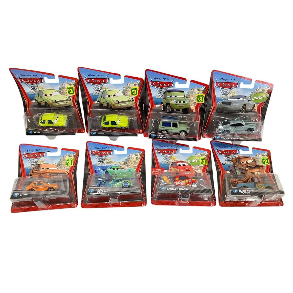MATTEL Disney PIXAR カーズ2 ミニカー 8点 おまとめ セット