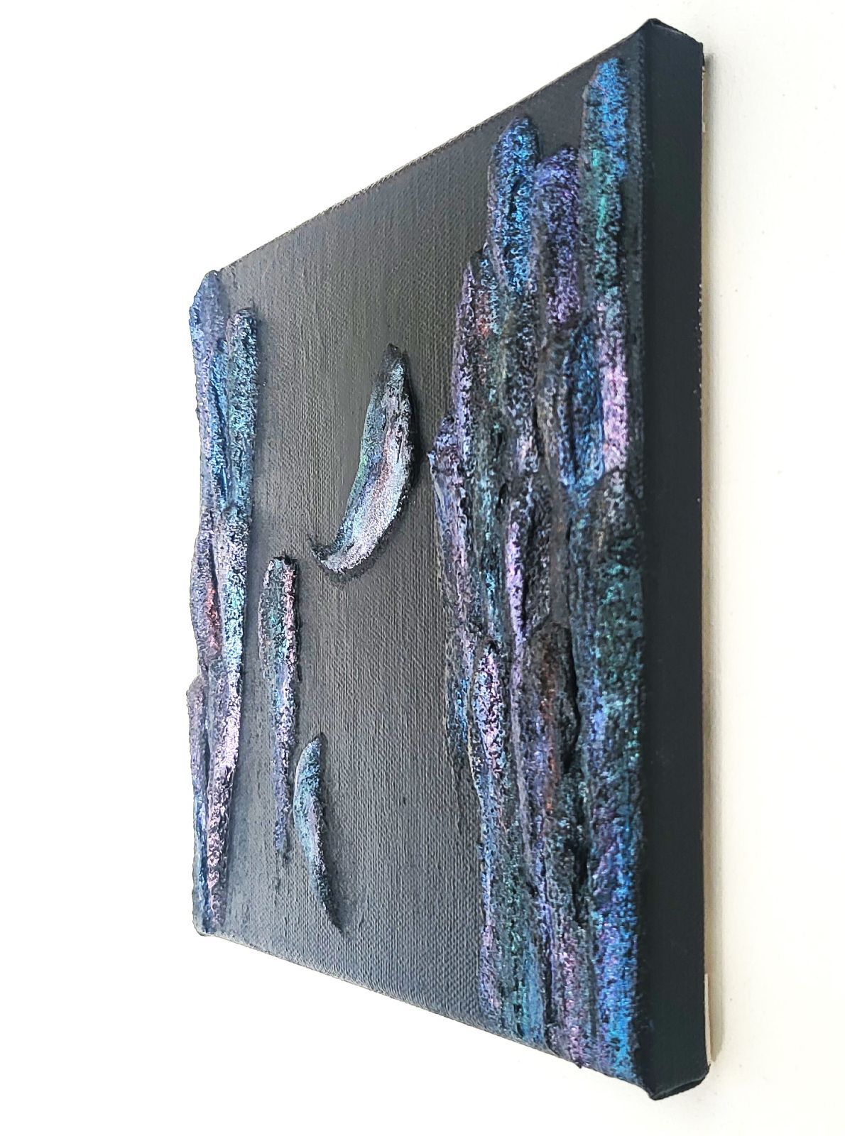 烏（からす）の濡れ羽 舞い落ちる テクスチャーアート キャンバス 18