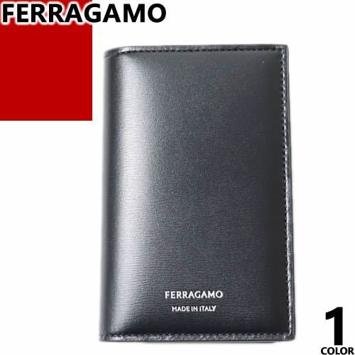 フェラガモ FERRAGAMO カードケース メンズ 本革 革 薄型 薄い ブランド おしゃれ 黒 ブラック CARD HOLDER 661332 770104
