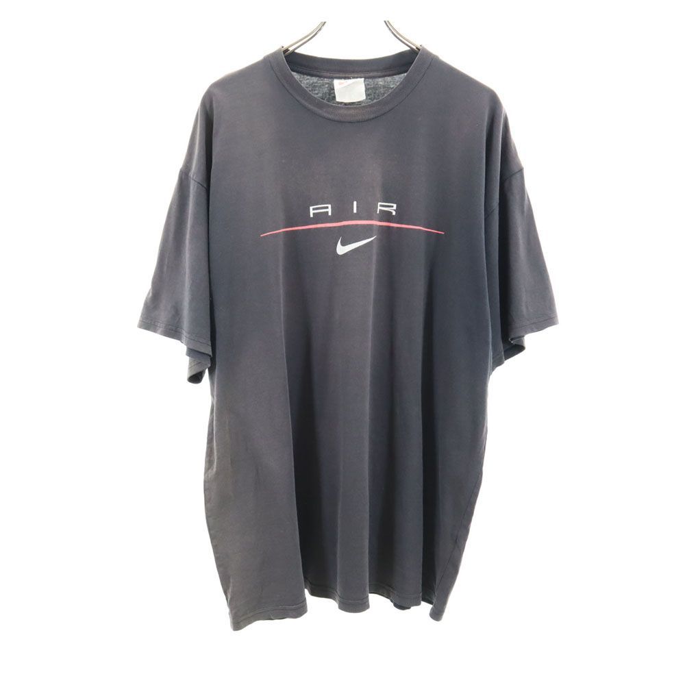 ナイキ 90s オールド 白タグ  プリント 半袖 Tシャツ L ブラック NIKE メンズ 古着 【240405】 メール便可