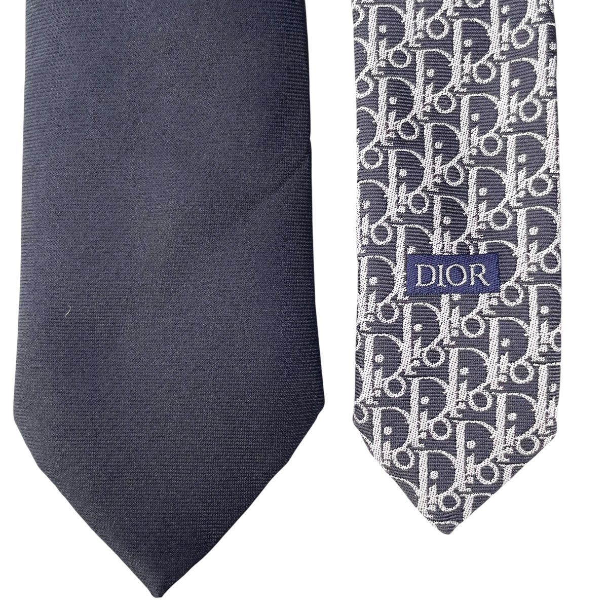 Christian Dior クリスチャン ディオール オブリーク シルククタイ 紳士 ブラック 25030173 KJ