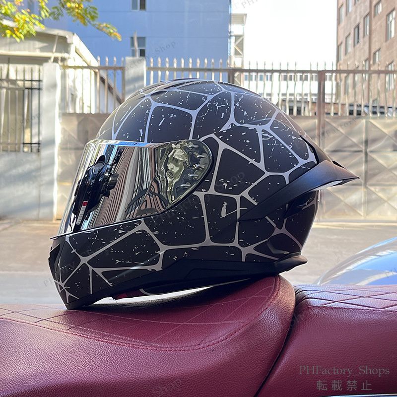 ヘルメット フルフェイスヘルメット バイク DOT承認 バイクヘルメット 耐久性 安全性 通気性 男女兼用 シールド色選択 おしゃれ ブラック A73