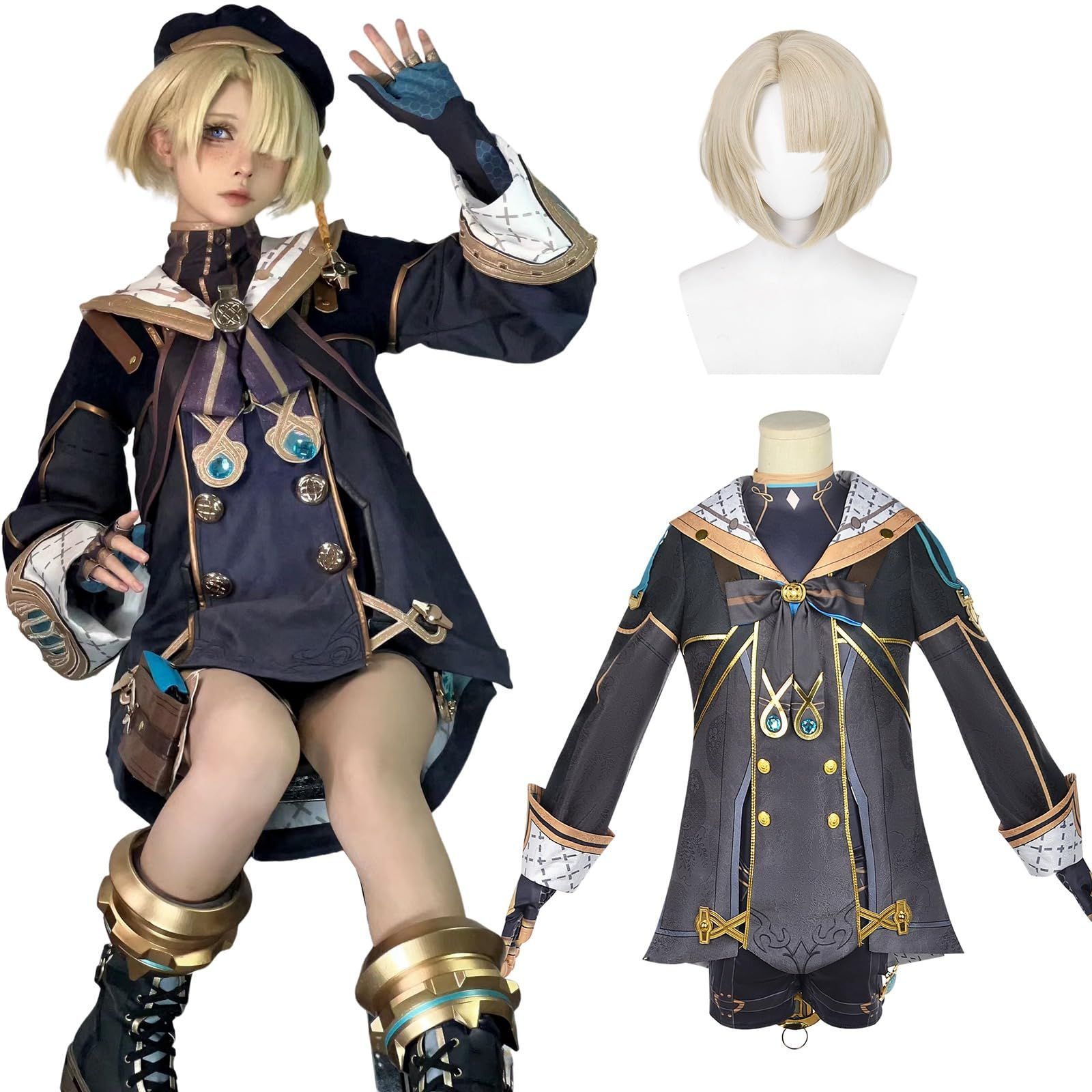 原神 フレミネ コスプレ ウィッグ セット済み 原神 Genshin げんしん フレミネ-Freminet コスプレウィッグ