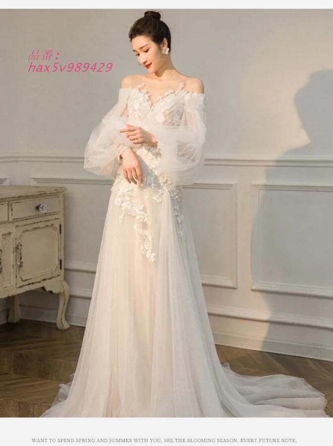 ウェディングドレス 花嫁 ドレス 編み上げタイプ 背開き 姫系ドレス 挙式 旅行撮影ドレス プリンセスライン ウエディング 結婚式ドレス hax5v989429 MAAHADDERANG_COM