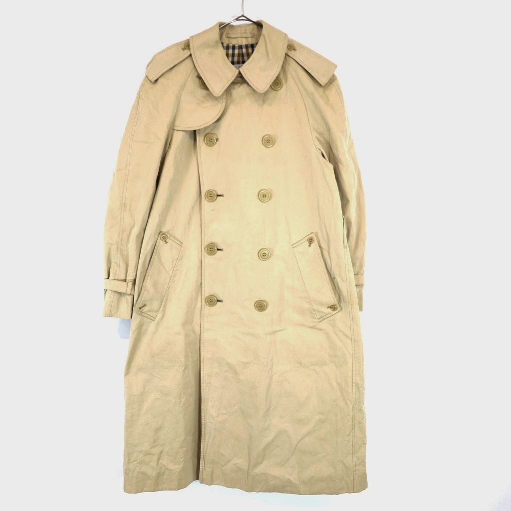 80年代 イングランド製 Aquascutum アクアスキュータム Aqua5 トレンチコート 防寒 ユーロ ベージュ (メンズ -- M相当) 中古  古着 N9689