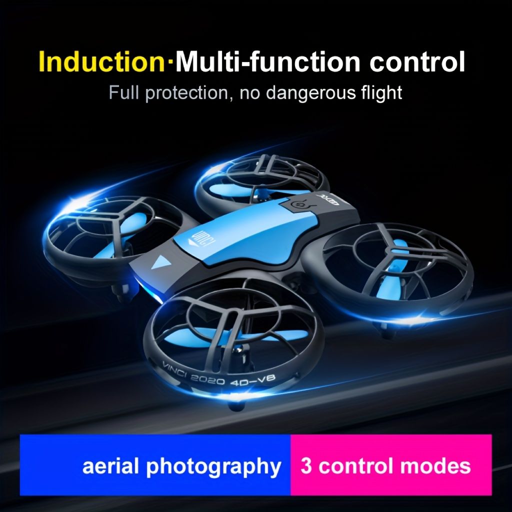 ミニドローンのジェスチャーコントロール機能付き - HD空中写真撮影 クアッドコプターUAV 3つのコントロールモード ブラシレスモーター リモートコントロール 交換 なファン ストレージバッグ 保護リング付き - に最適 クリスマスやハロウィンギフ
