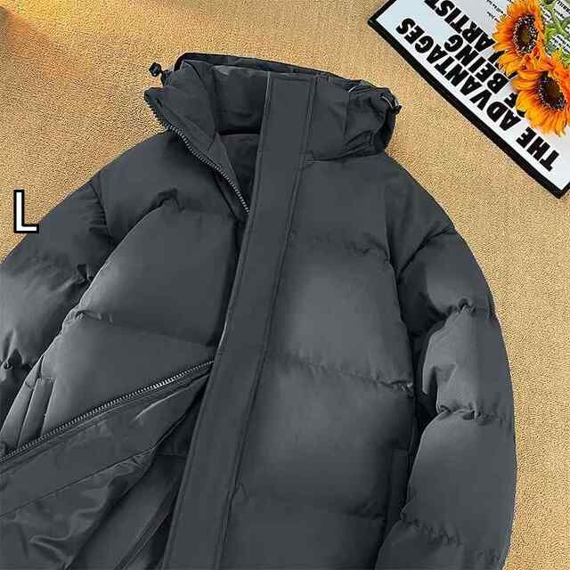 L 春 コーデ メンズ 用 服 シンプル ファッション オシャレ 大人 かっこいい 大きいサイズ ストリート 紳士服 シンプル 無地 ダウン ジャケット フード付き コットン ジャケット