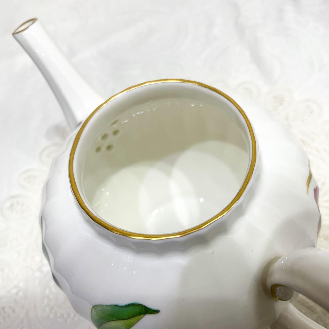 希少 ロイヤルウースター EVESHAM GOLD フルーテッド ティーポット