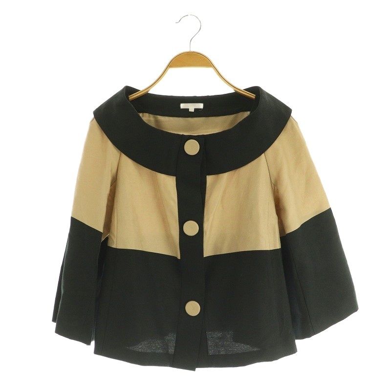 トゥービーシック TO BE CHIC ノーカラージャケット 七分袖