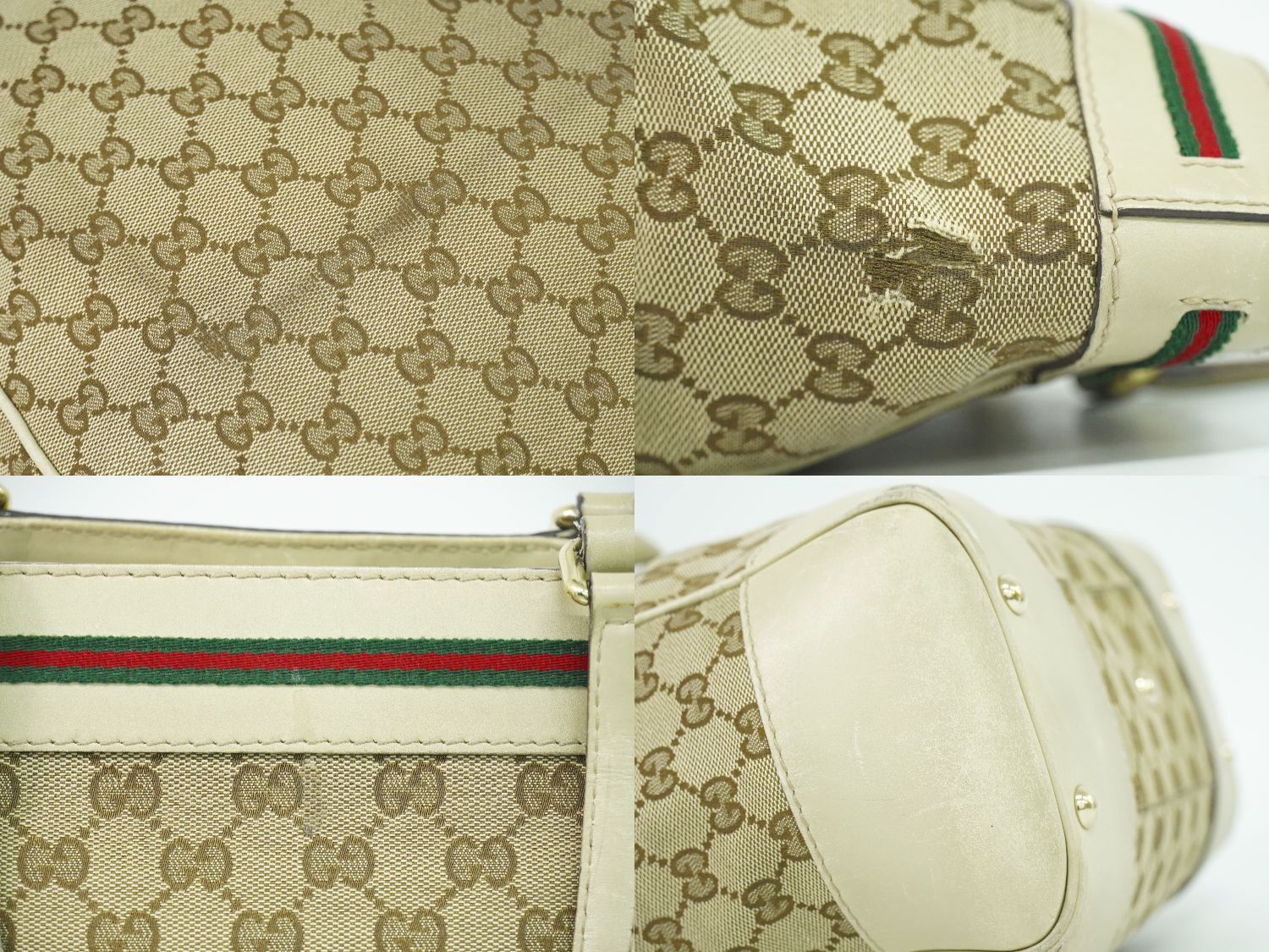本物 グッチ GUCCI シェリーライン GGキャンバス トートバッグ