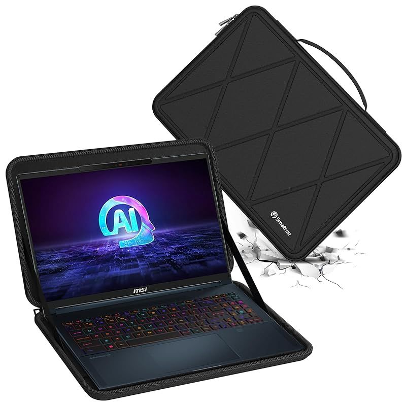 Smatree ハード EVA 保護スリーブケース 16インチ MSI CreatorPro 16 AI Studio - A1Vラップトップ、MSI Creator 16 AI Studio - A1Vラップトップ用ハードケース 防水 360度耐衝撃(X 1