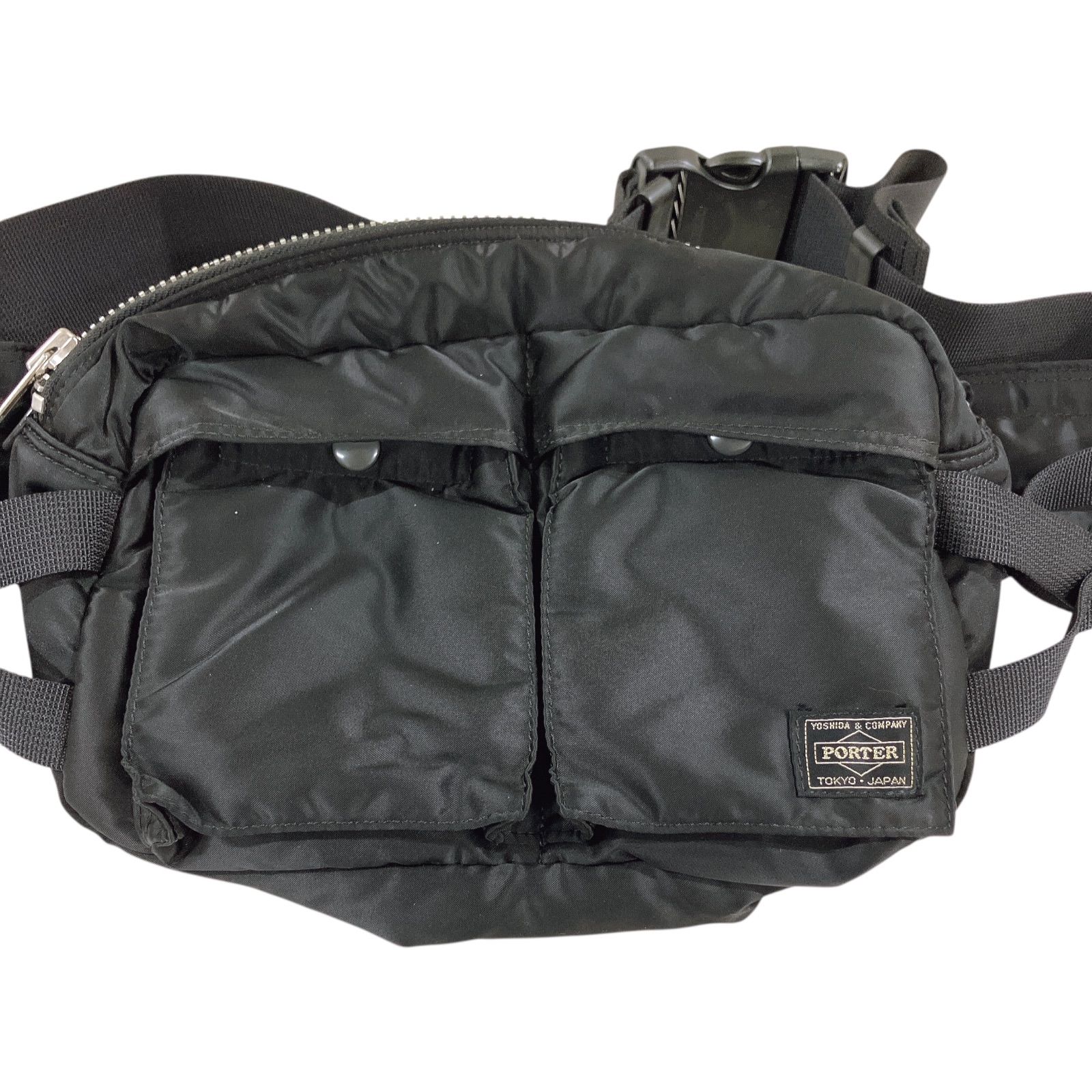 B056 PORTER ポーター 吉田カバン タンカー ウエストバッグ ヒップバッグ 大容量 ブラック