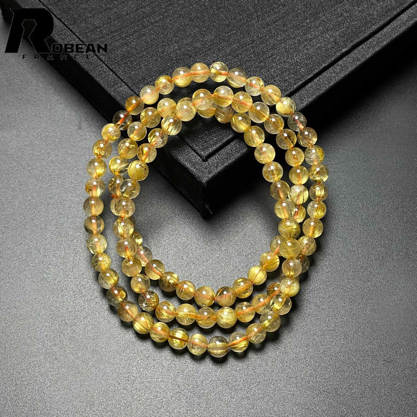 注文 夢色 EU製 定価13万円☆ROBEAN・タイチンルチル☆黄金針水晶