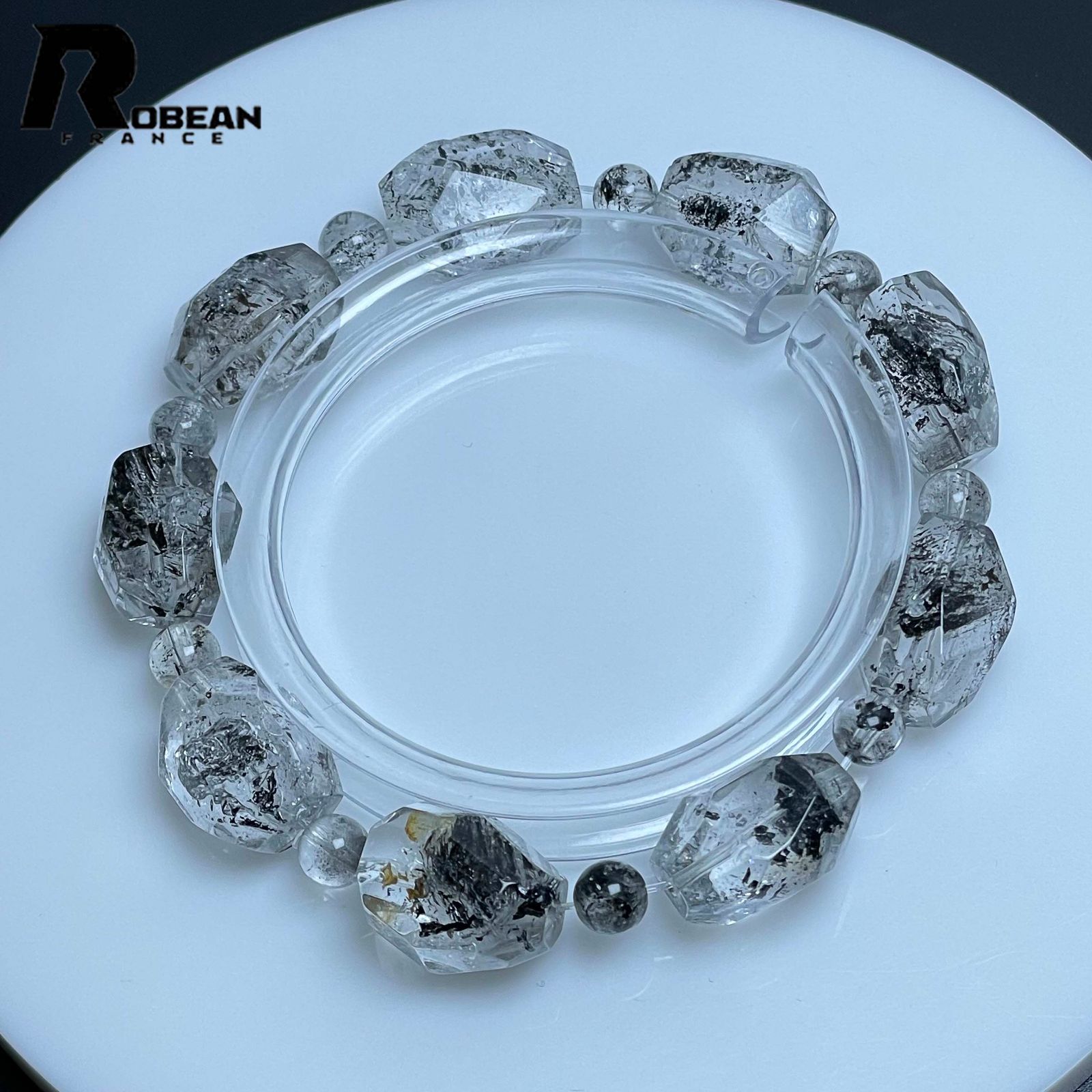 在庫切れ 在庫切れ 綺麗 EU製 定価13万円ROBEAN・ハーキマーダイヤモンドパワーストーン ブレスレット 天然石 原石 綺麗 お守り ギフト プレゼント 15.1*10.8mm M1029289