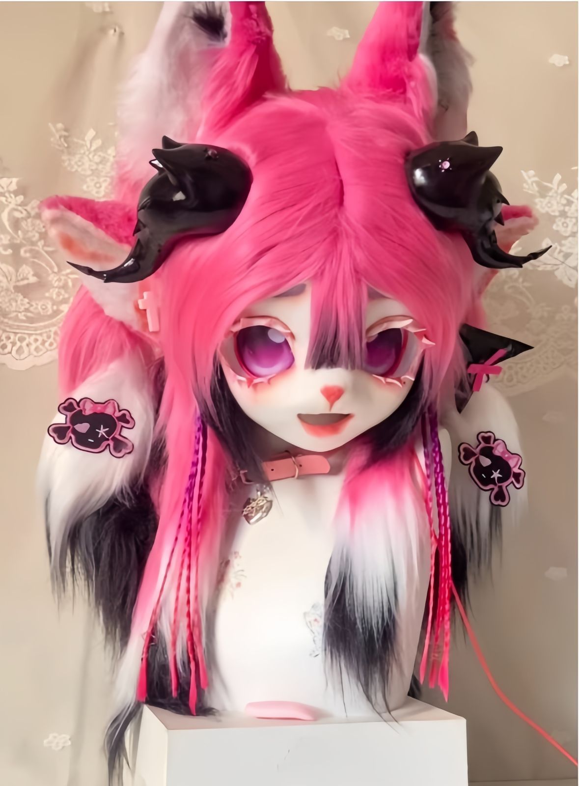 着ぐるみヘッド kigurumi NO.118 ドラゴン ピンク ファースーツ