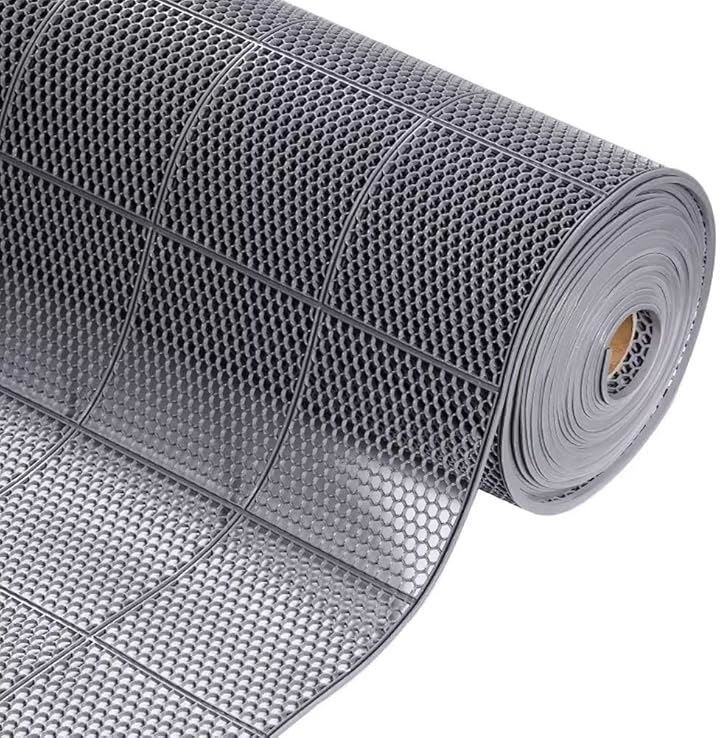 Jumei 互換品 業務用滑り止めマット ゴムマット PVC材質 吸水 ノンスリップ 転倒防止 耐久 屋外 屋内 通路 廊下 プール 浴室 ベランダ 施設 学校 店舗 マンション 駐車場 6mx90cm グレー 長さ6m