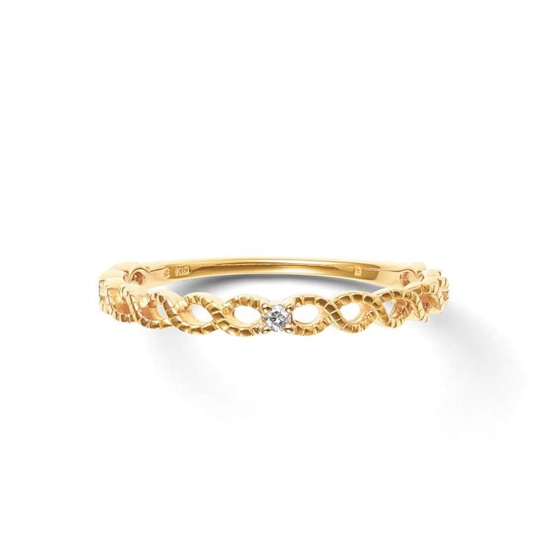 K10リング　ダイヤ入り　サイズ11 K10リング ダイヤ入り サイズ11