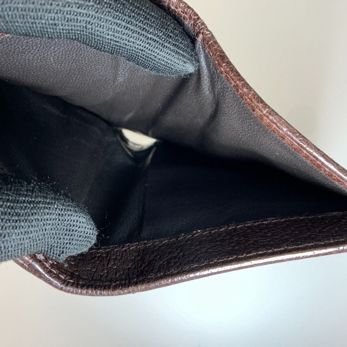 〇〇GUCCI グッチ GGキャンバス コンパクトウォレット Wホック 二  