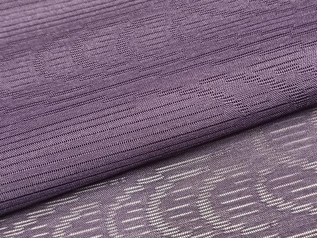 平和屋着物＊夏物 色無地 流水紋紗 深紫色 洗える着物 DAAV1721op