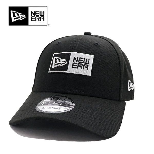ニューエラ【ＮＥＷ ＥＲＡ】9FORTY ボックスロゴ ブラック ベルクロストラップ キャップ 帽子 ユニセックス