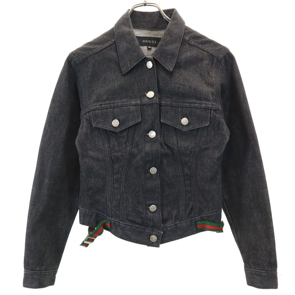 GUCCI デニムジャケット 黒 レディース サイズ40 グッチ グッチ イタリア製 デニムジャケット 40 ブラック GUCCI