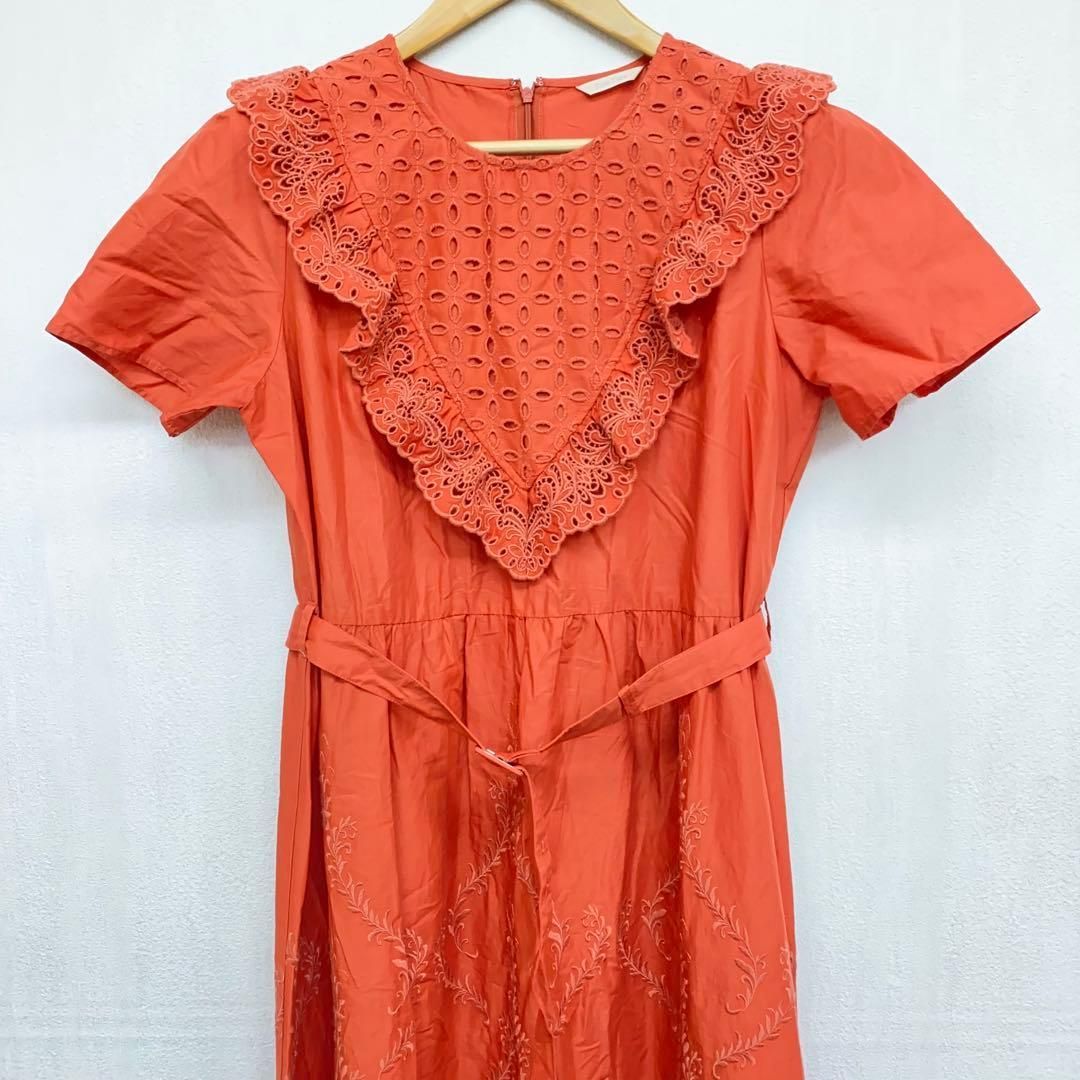 m4892 ローズティアラ アイレット刺繍 マキシ丈 ワンピース