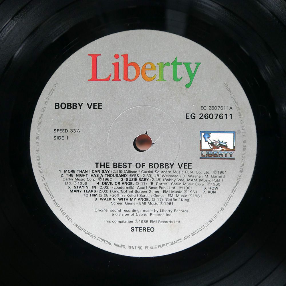 UK盤 BOBBY VEE/THE BEST OF BOBBY VEE/LIBERTY EG2607611 LP