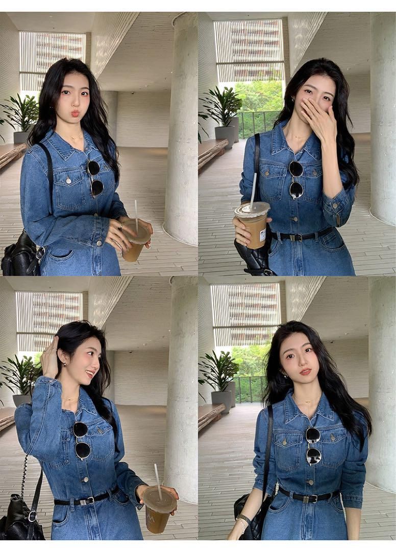 ♥ デニムミニワンピース 春レトロ可愛い 女子会デートに最適 STEELWINDOWSANDDOORS_COM