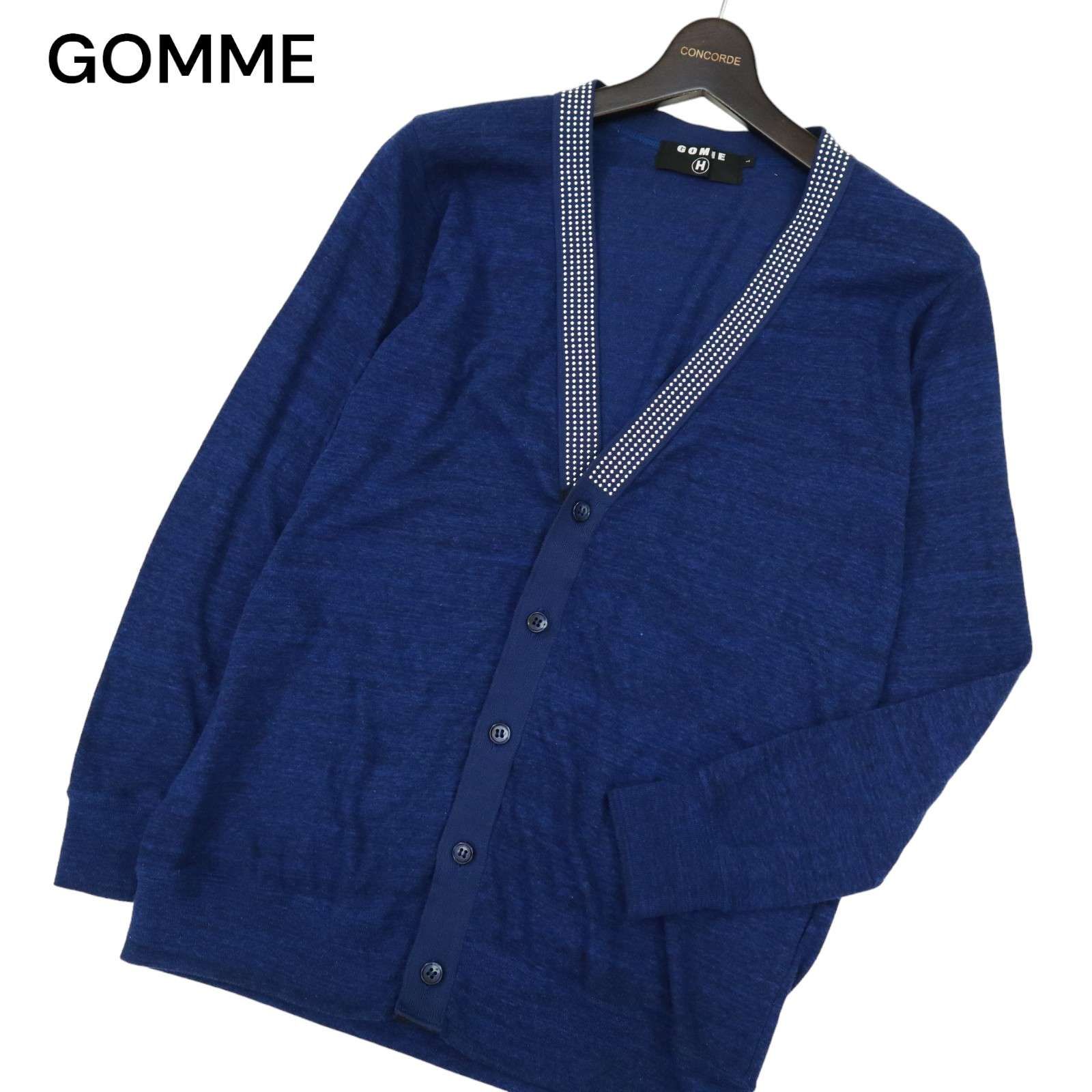 GOMME HOMME ゴム オム 通年 ラインストーン☆ Vネック カーディガン 