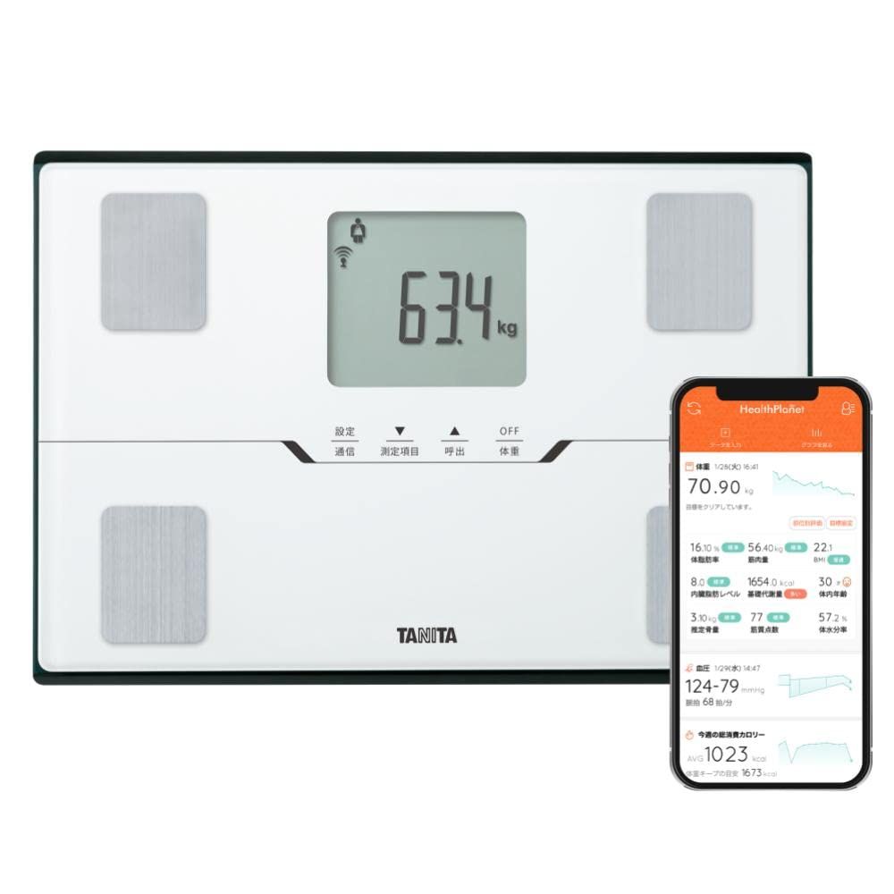 タニタ Tanita 体重 体組成計 ホワイト BC-768 WH スマホでデータ管理 立てかけ収納OK