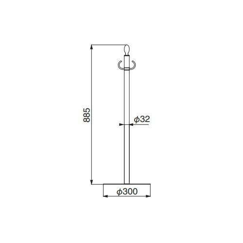 シロクマ フロアパーティションポール クローム ヘアーライン FPP-0101 MARWIL-DEMENAGEMENTS_CH