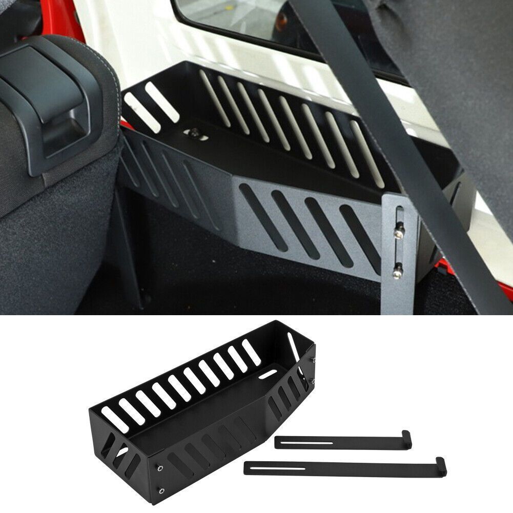 ジープ Wrangler JK 2007-2017年 4ドア 右リア トランク収納ボックス 工具入れ アルミ製 ブラック