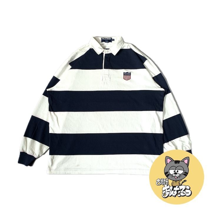 90s 古着 ポロスポーツラルフローレン 長袖ポロシャツ ラガーシャツ XL