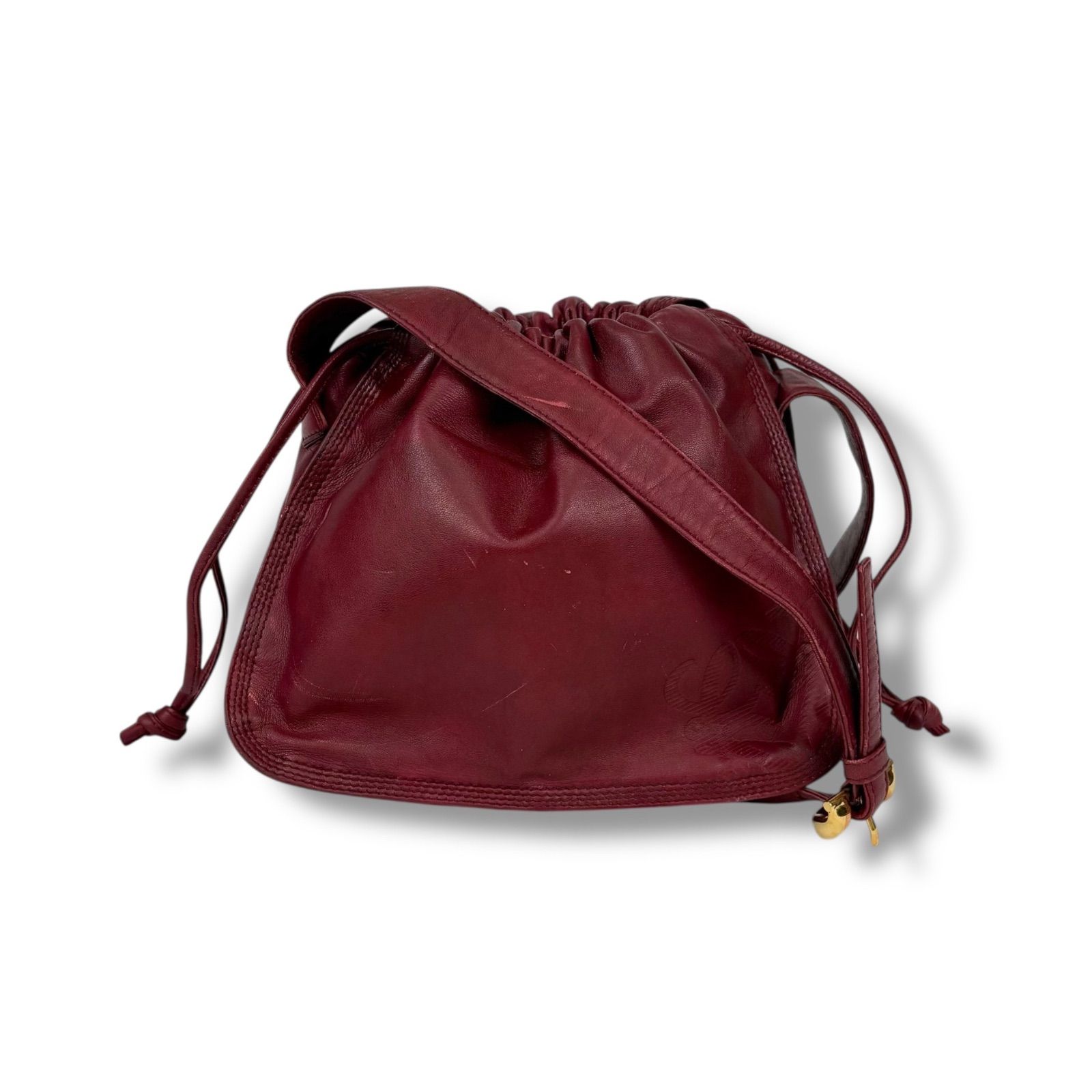 本物☆ロエベ アナグラム柄 ナッパレザー ミニウエストポーチ ウエストバッグ 赤 LOEWE ロエベ アナグラム レザー ミニバッグ ウエストバッグ