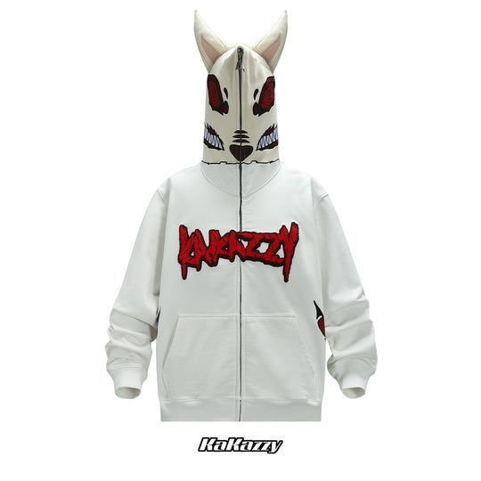 KaKazzy】チェンソーマン アキ 狐の悪魔 フルジップ パーカー 男女着用 