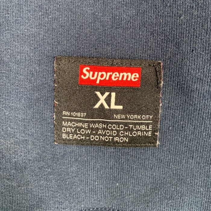 SUPREME Supreme ネイビー 漢字ロゴ クルーネックMサイズ シュプリーム 