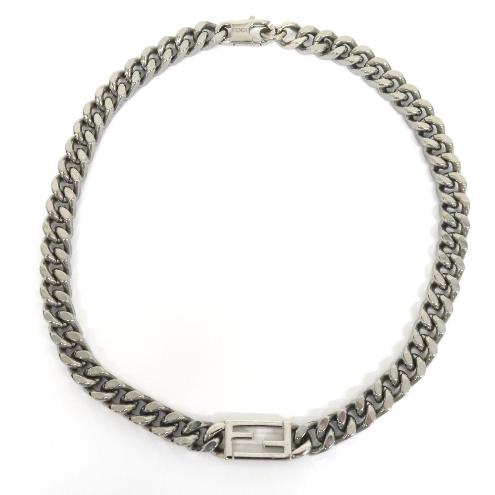 IT70561 フェンディ ネックレス バゲット ネックレス FFバゲット シルバー メタル メンズ FENDI