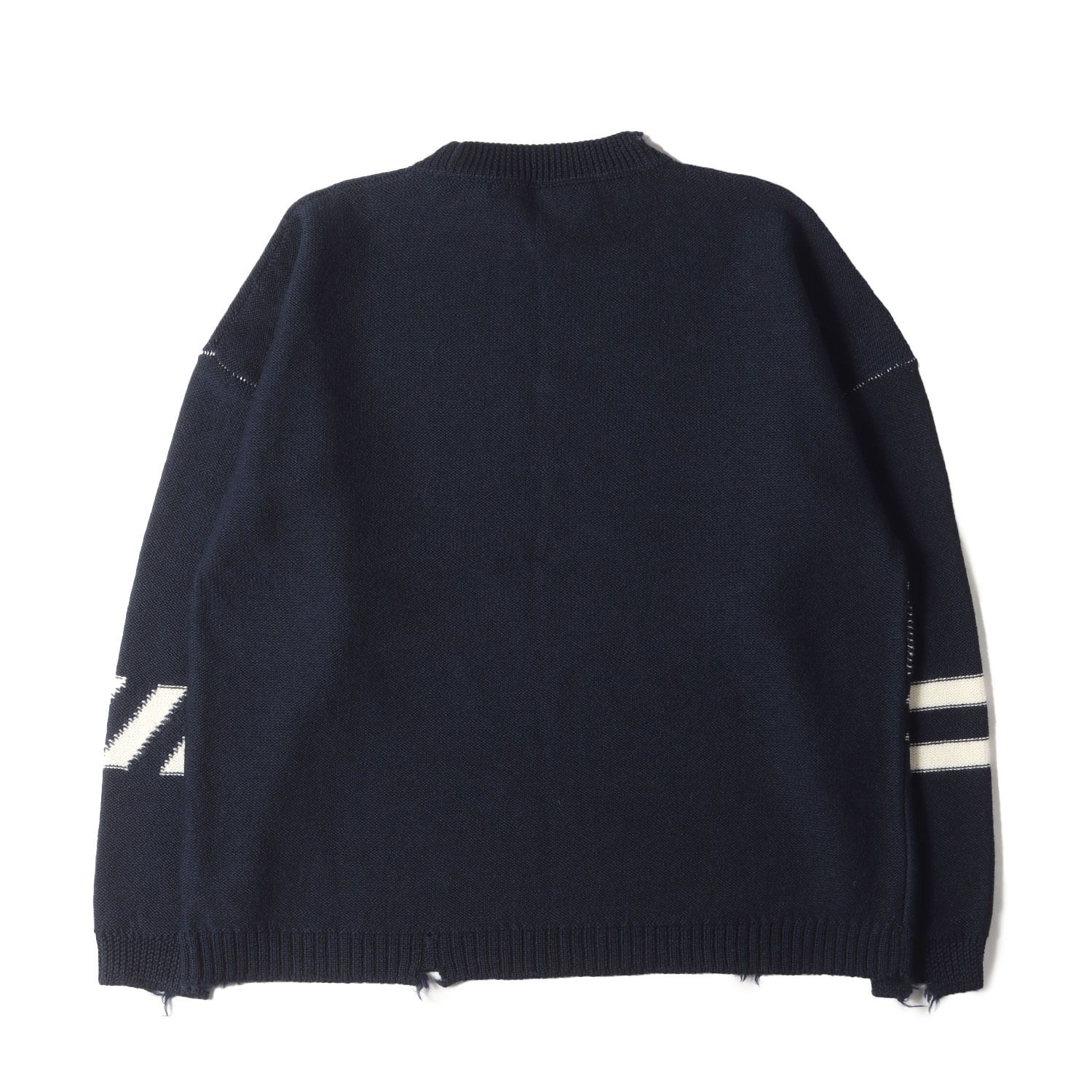 美品 OFF-WHITE オフホワイト ニット サイズ:M ダメージ加工 オーバー 