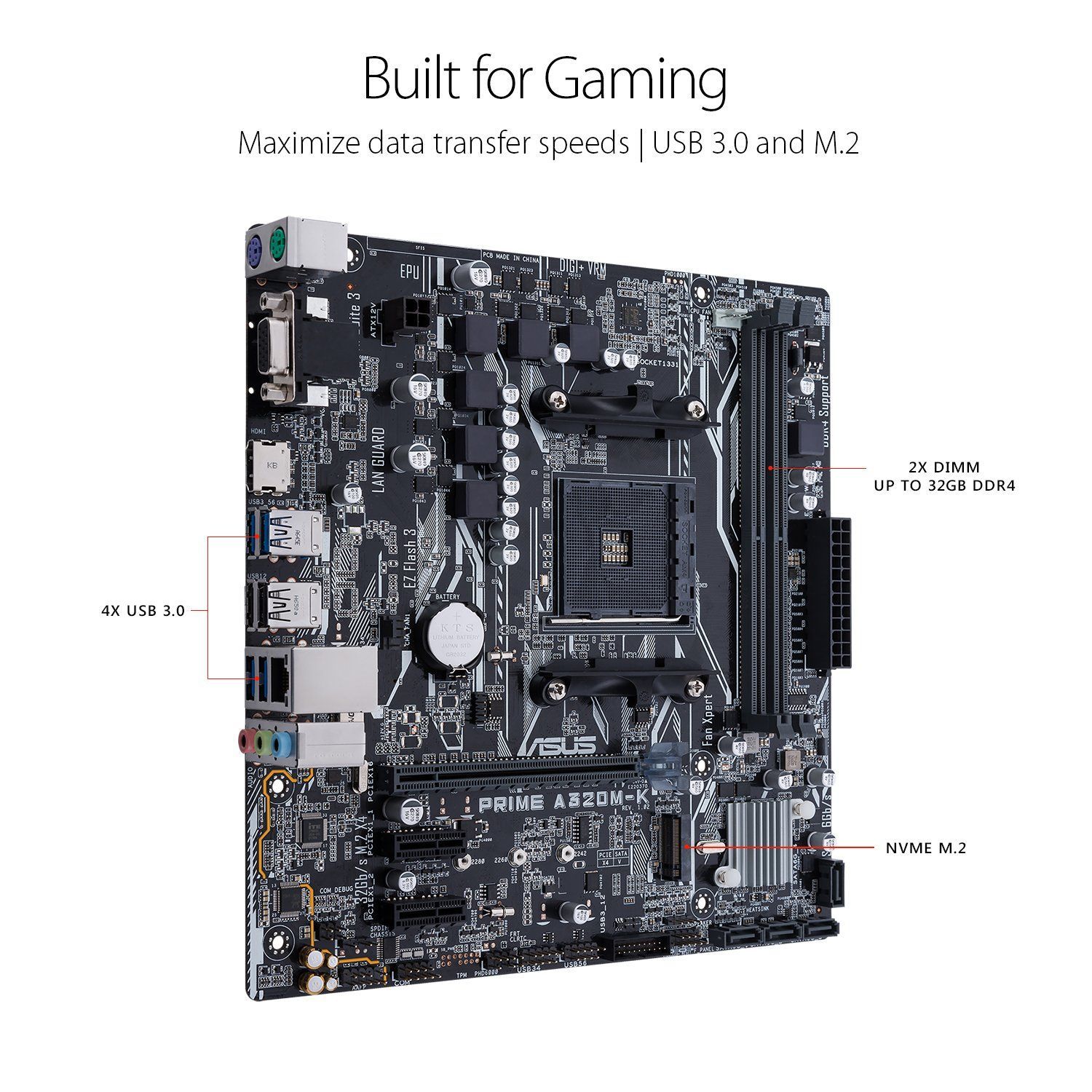 ASUS AMD A320 搭載 AM4 Socket 対応 マザーボード PRIME A320M-A