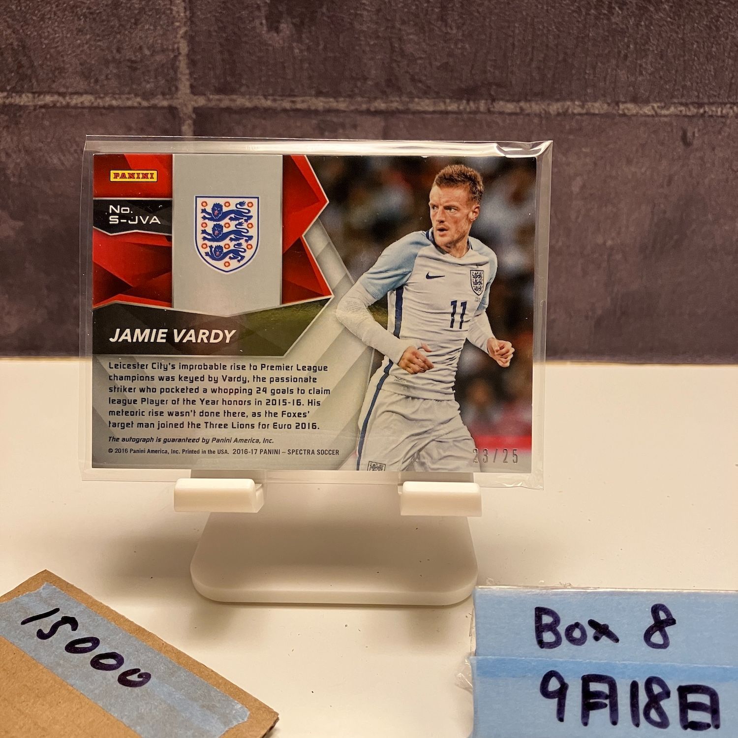2016 Panini Spectra Jamie Vardy 23 25 直筆サイン England Prizm カード