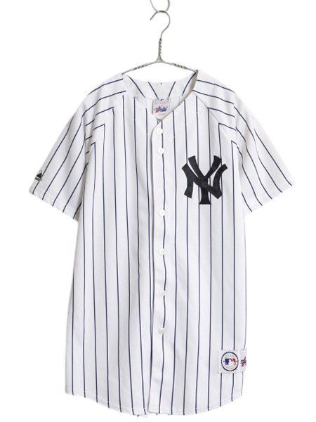 USA製 ヤンキース ベースボール シャツ キッズ XL メンズ S 程 MLB オフィシャル マジェスティック 大リーグ ユニフォーム ジャージ 重ね着 お得なクーポン配布中!】 USA製 ヤンキース ベースボール シャツ