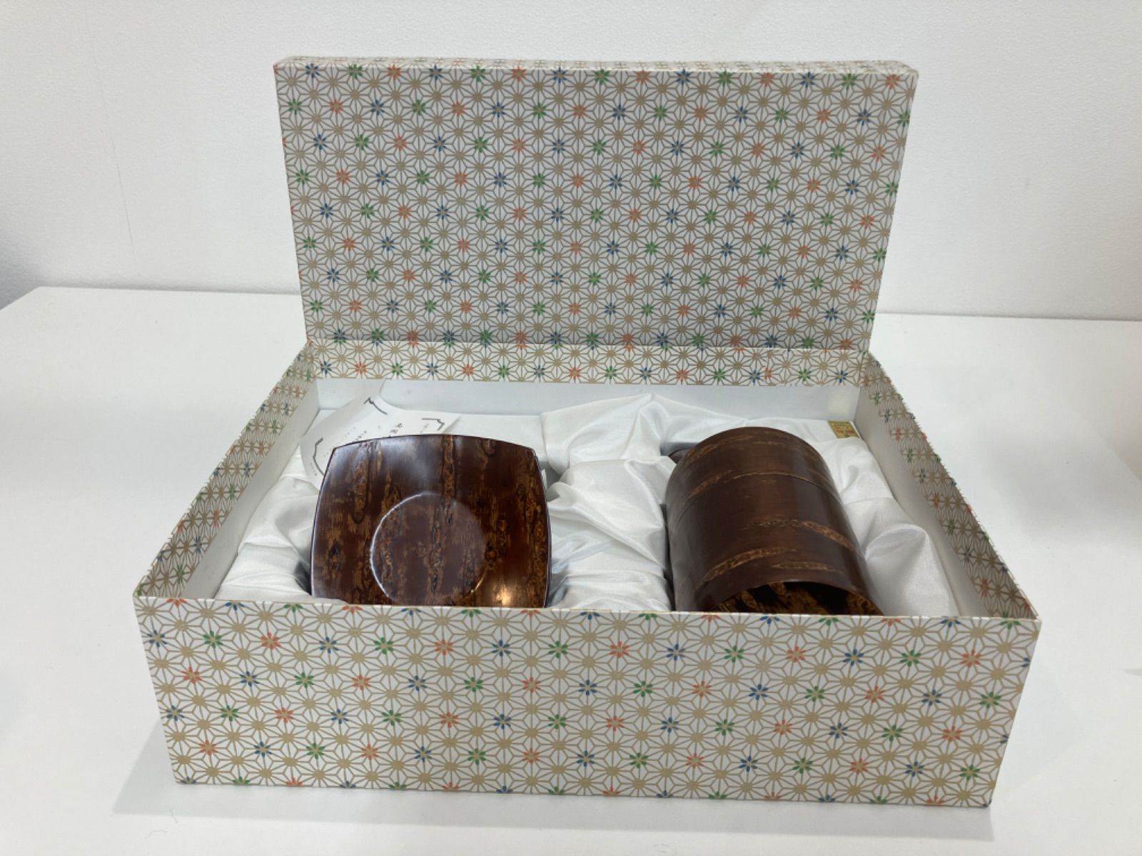 くさ忠 桜皮細工 茶筒 十二角 葡萄柄 茶壺 茶道具 茶道 茶入れ