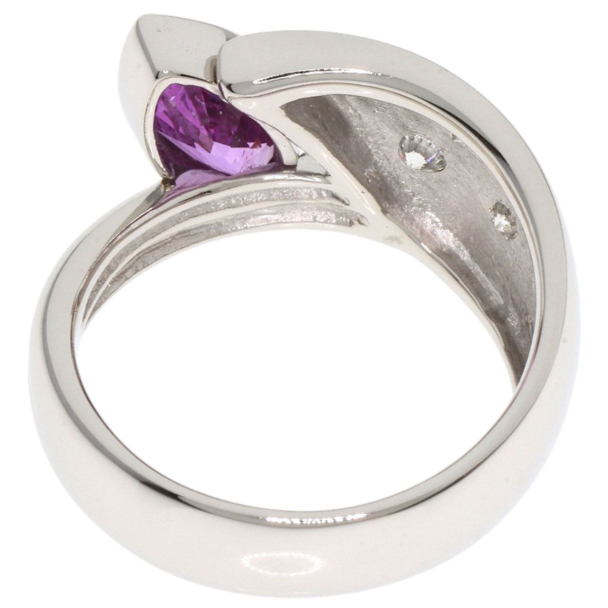 GIA パープルピンクスリランカ産サファイアリング Pt900 天然