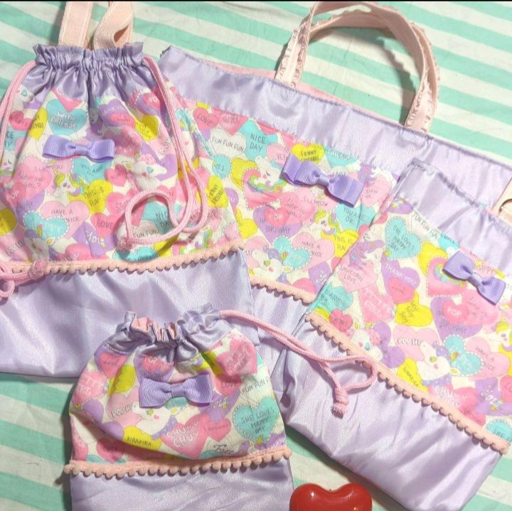 ユニコーン　レッスンバッグ　上履き入れ　体操着袋　給食袋　セット　女子 ユニコーン レッスンバック 上履き袋 体操着袋 給食袋 セット