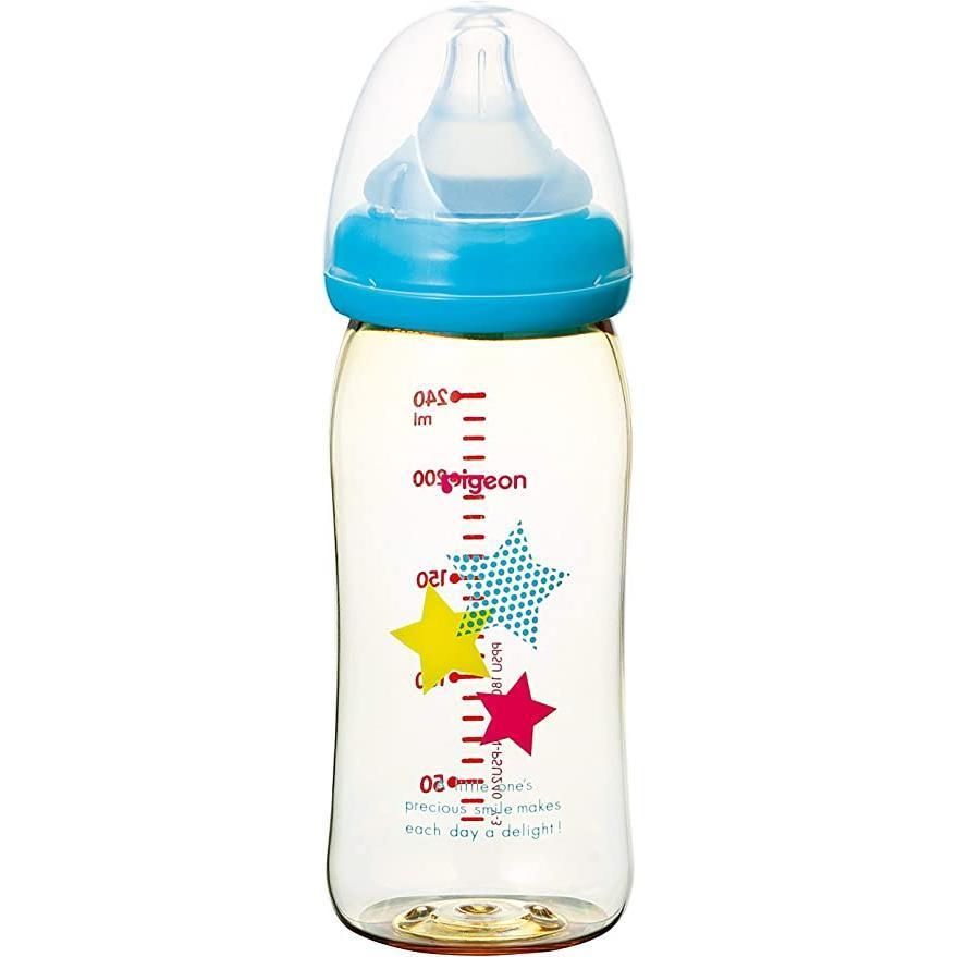 ピジョン 【プラスチック製 240ml スター柄】母乳実感 哺乳びん 00344