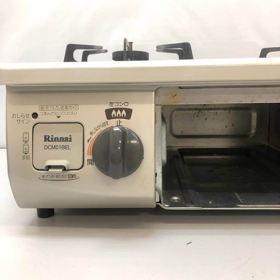 ss7228 【中古】 リンナイ ガステーブル DCM01BEL プロパンガス(LPガス) ベージュ Rinnai ガスコンロ 2口 左強火力  ホーロー グリル付ガステーブル 水無し片面焼き 据え置き型 ガステーブル 中古 - メルカリ